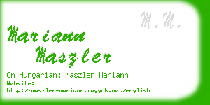 mariann maszler business card